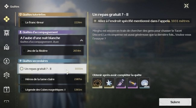 Un repas gratuit (2) dans Wuthering Waves