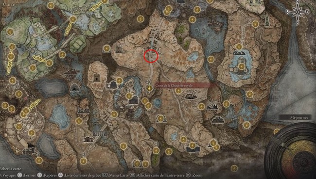 Emplacement Larme séchée pourpre fendue Elden Ring Shadow of the Erdtree