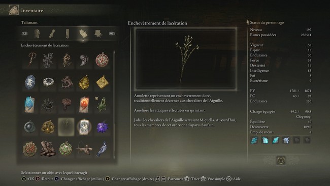 Enchevêtrement de lacération