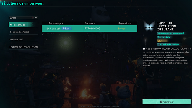 changer de serveur dans Once Human