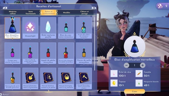 Fabriquer l'Élixir d'Amplification Merveilleux Disney Dreamlight Valley