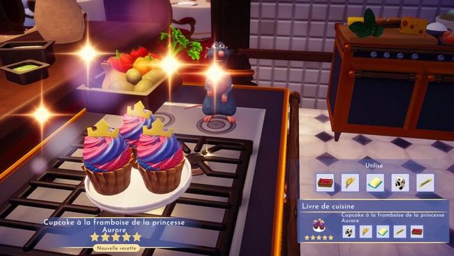 Recette Cupcake à la framboise de la princesse Aurore Disney Dreamlight Valley