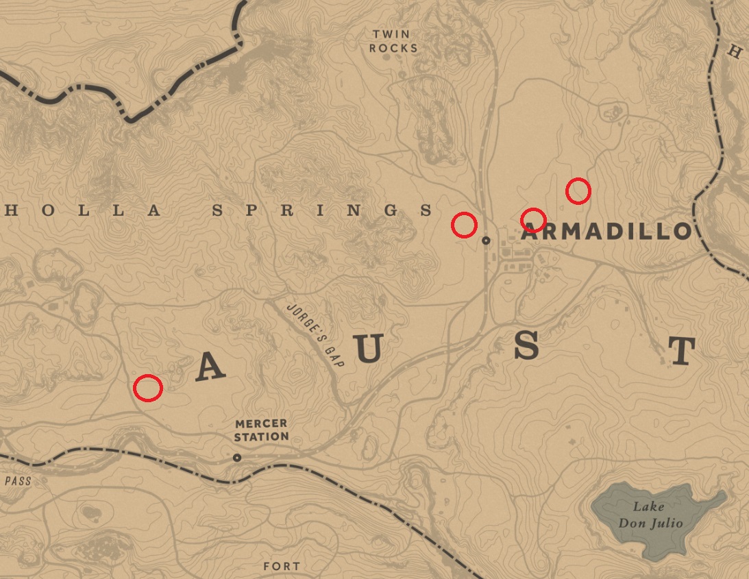 emplacements Camomille sauvage Red Dead Redemption 2