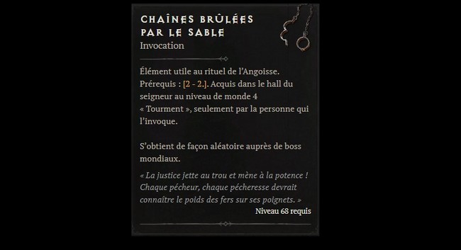 Comment obtenir les Chaînes brûlées dans Diablo 4
