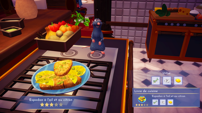 Recette Espadon à l'ail et au citron Disney Dreamlight Valley