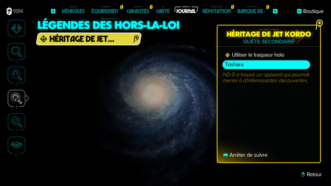 quête secondaire Héritage de Jet Kordo STAR WARS OUTLAWS