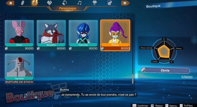 obtenir de zénis dans Dragon Ball Sparking Zero