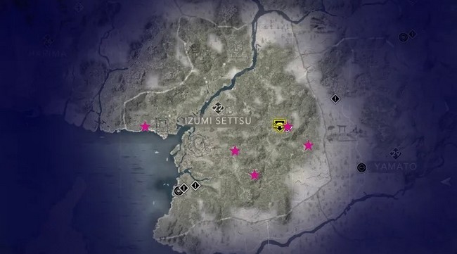 Emplacements de Kuji-Kiri à Izumi