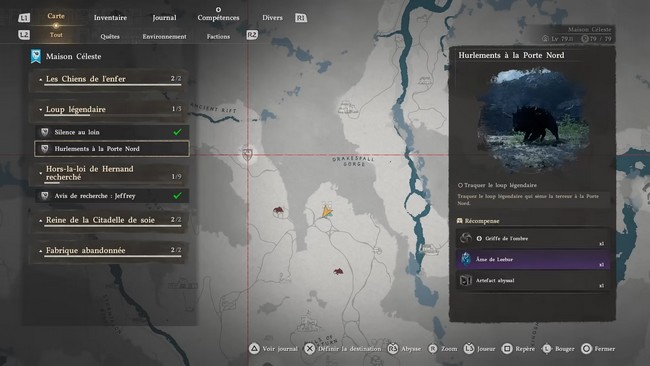 Emplacement Loup Croc d'Argent Crimson Desert