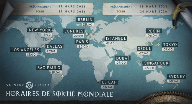 Heure de sortie Crimson Desert en France