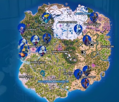emplacements des PNJ dans Fortnite Chapitre 7 Saison 2