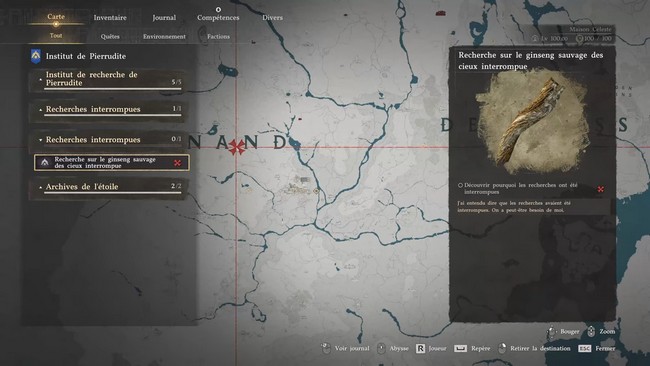 Recherche sur le Ginseng Sauvage des Cieux Interrompue - Crimson Desert