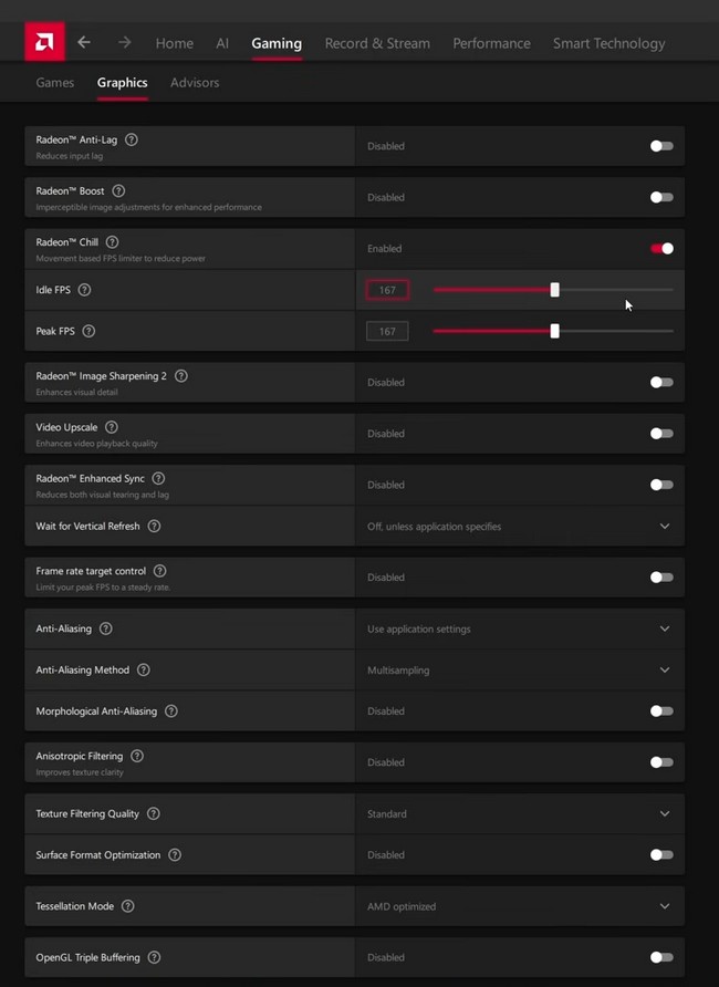 optimisations appliquer avec Radéon pour de meilleures performances