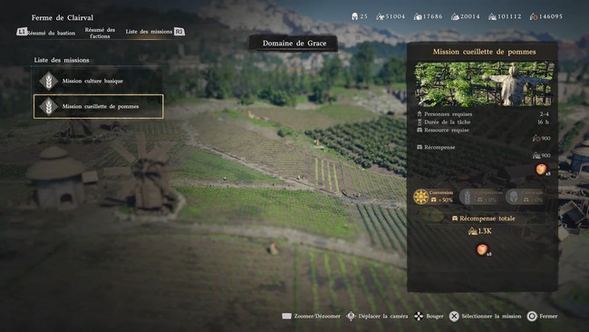 cueillir des pommes à la ferme de Clairval de Crimson Desert