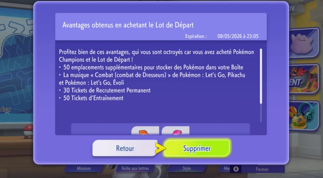 le lot de départ Pokémon Champions