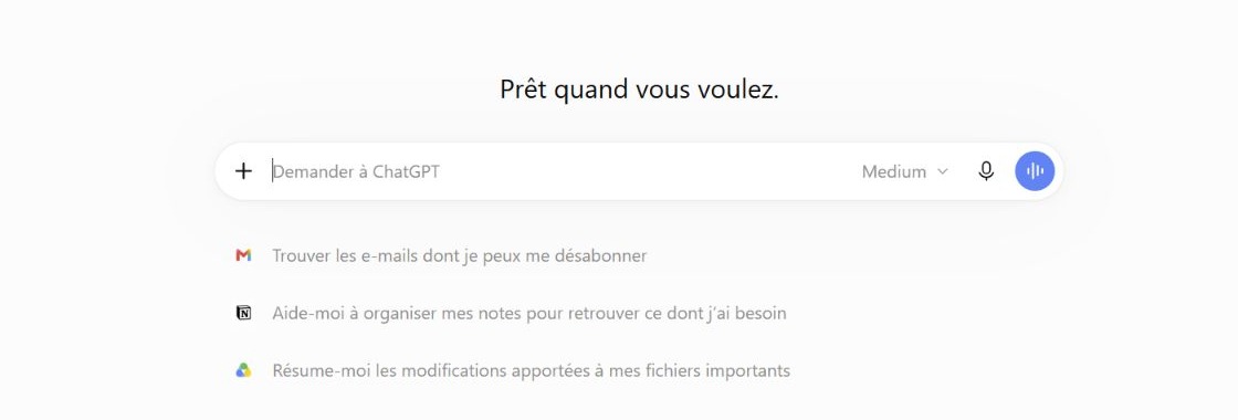Une nouvelle conversation permet de tester une demande simple indépendamment d’un ancien échange.