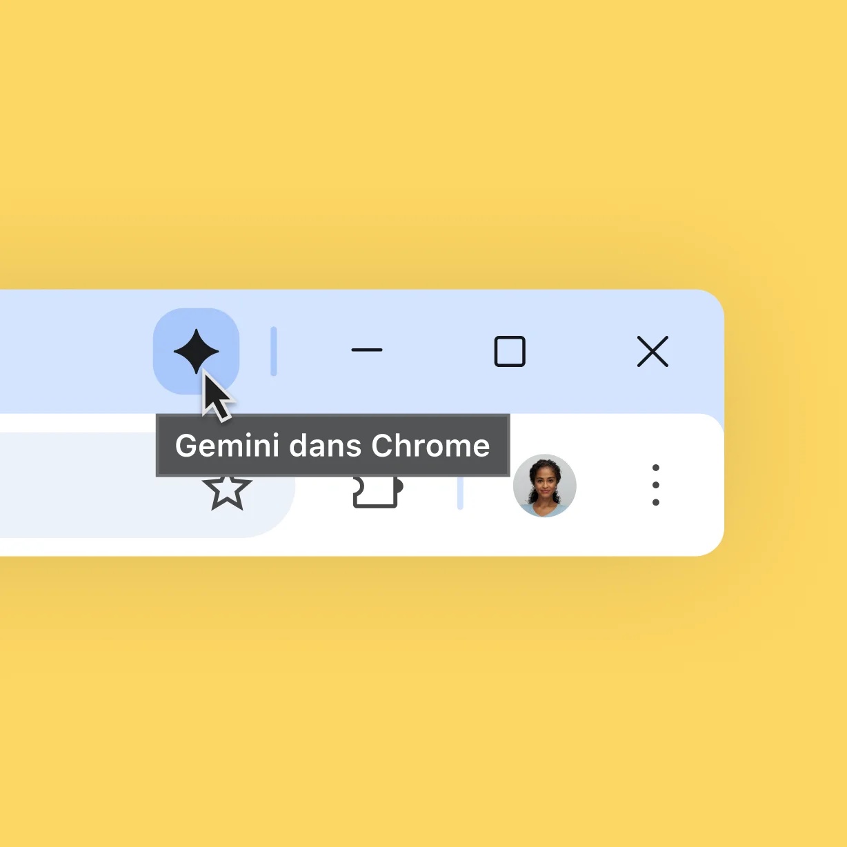 L’icône Gemini dans Chrome permet d’ouvrir l’assistant lorsqu’il est disponible. Ce visuel montre le point d’entrée, pas la sélection de plusieurs onglets.