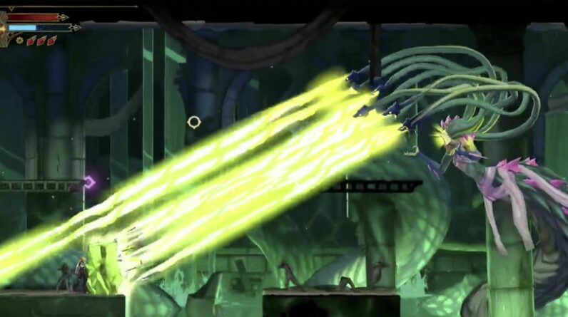 Rose se protège des rayons de Méduse derrière un rocher dans Belmont’s Curse