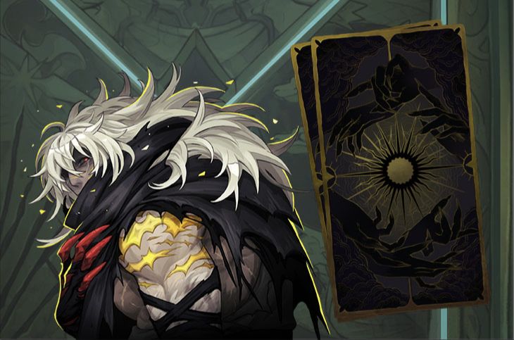 Le Déchu et sa carte de tarot, visuel officiel de Castlevania Belmont’s Curse