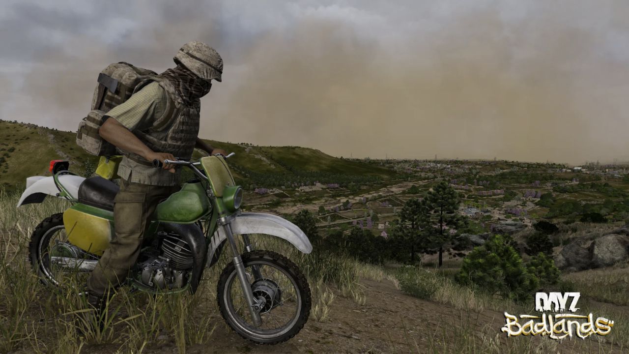 Un survivant sur une Bitrak dans DayZ Badlands