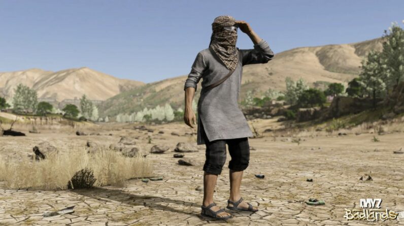 Un survivant en vêtements légers sous le soleil de Nasdara dans DayZ Badlands