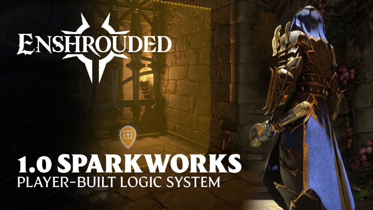 Visuel officiel de Sparkworks, le système de mécanismes d’Enshrouded