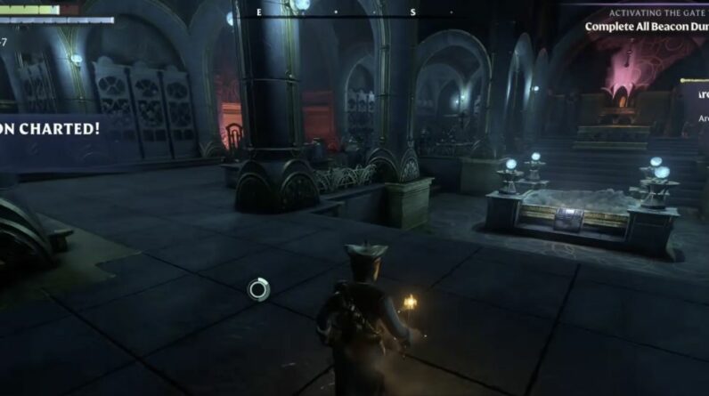 Compteur de quête indiquant une balise activée sur six dans Enshrouded