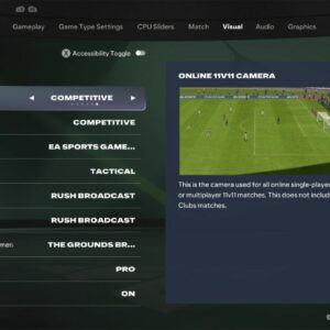 Menu de choix des caméras en ligne et hors ligne dans FC 27