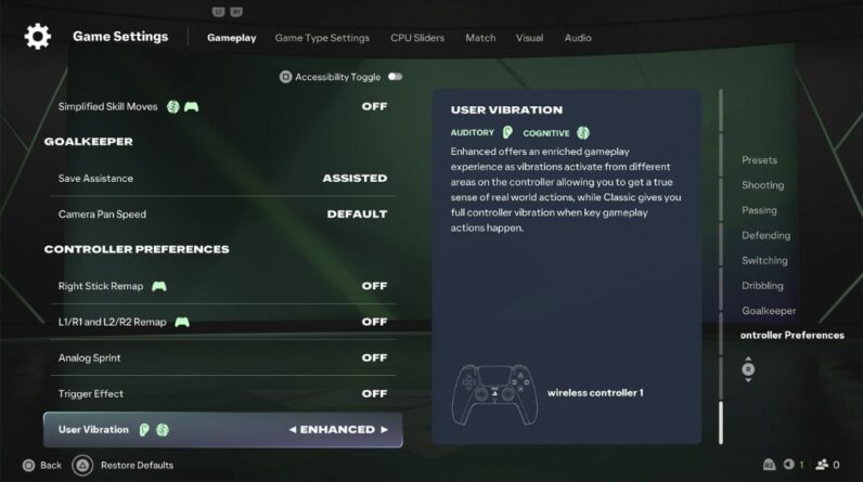 Réglages de la manette et du sprint analogique dans FC 27