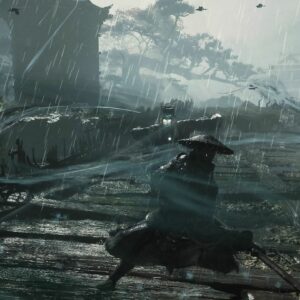 Soul sur un pont sous la pluie dans Phantom Blade Zero