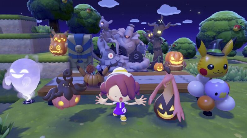 Pitrouille, Banshitrouye et les neuf décorations de l’événement Halloween de Pokopia