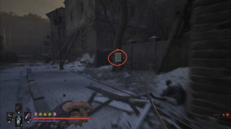 Un dessin de Monster Hunt accroché au mur près de l’aqueduc de la Cité des orphelins