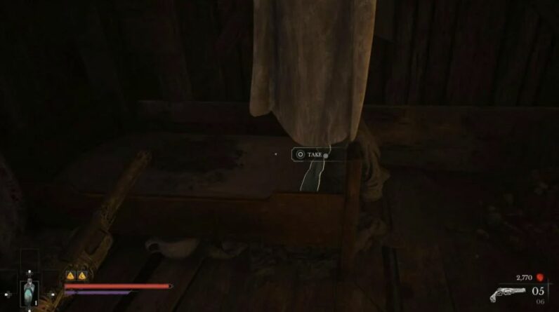 Jouet à ramasser sur le lit dans la maison ouverte avec la Weathered Key dans Valor Mortis