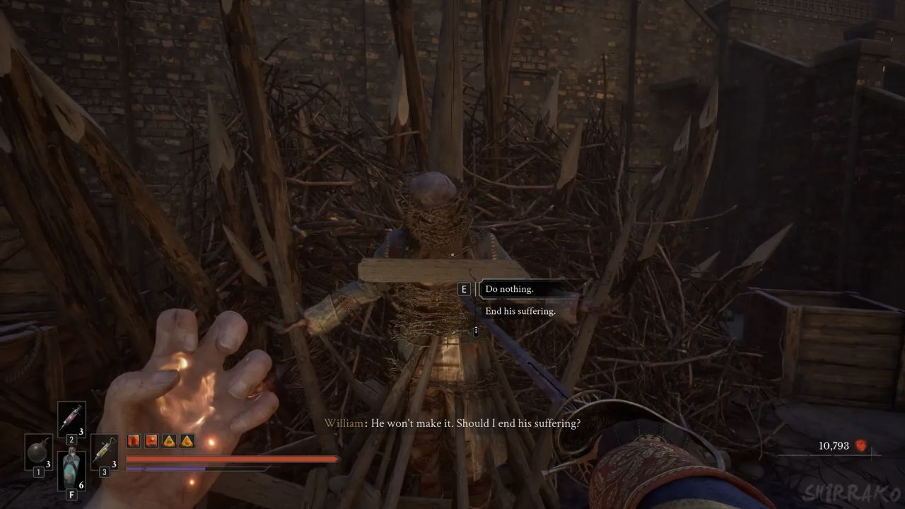Choix Do nothing et End his suffering face au soldat de Misericorde dans Valor Mortis